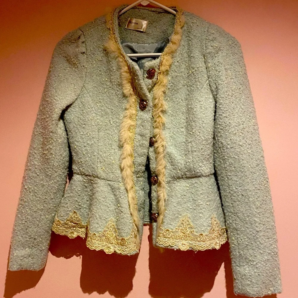 Reina adorable fur trim jacket